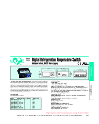 Thumbnail of document Data Sheet - TSX3 - Digital Refrigeration Temperature Switch